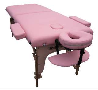 Pink PU Portable Massage Table w/Free Carry Case U1 814836014762 