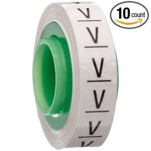   Code Wire Marker Tape Refill Roll SDR V, Printed with V (Pack of 10