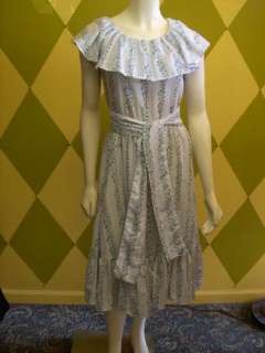 Vintage Lolita, Cotton Day Dress, Belted, S/M  