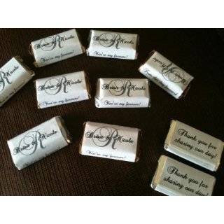  Wedding Candy wrappers/stickers/labels for miniature chocolate bars 