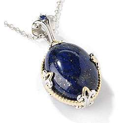 Michael Valitutti Silver Lapis and Sapphire Necklace  Overstock