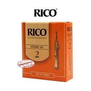  RICO SOPRANO SAXOPHONE REEDS BOX OF 10   2 Size: Musical 