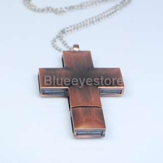 4GB Metal Cross Necklace Jewelry USB 2.0 Flash Memory Pen Drive Real 
