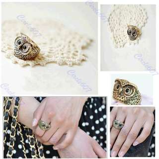   Fashion Vintage Retro Style Cute Owl Shape Ring Copper Color  