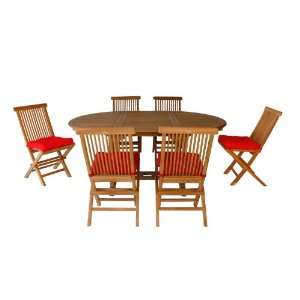   Fonlding Chair Set (7 Pcs)   Outdoor Patio Furniture: Home & Kitchen