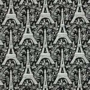  Michael Miller Paris Eiffel Tower Black Fabric Yardage 