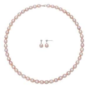   Pearl Necklace and Earrings Set QSET 10173 AM Pearlzzz Jewelry