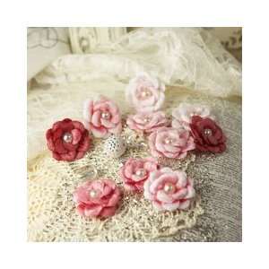   Flowers With Pearls 1.25 10/Pkg Tickled Pink Arts, Crafts & Sewing