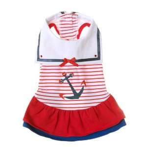  Sailor Nautical Dog Dress  Red (PADS) Size XS: Pet 
