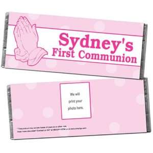  Pink Hands of Prayer Personalized Photo Candy Bar Wrappers 