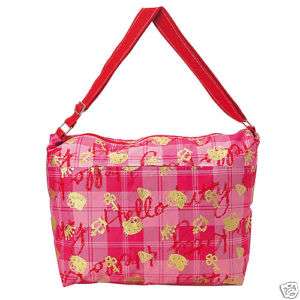   Kitty Large Foldable Overnight Carry On Bag Red/Gold CHECK Nice  