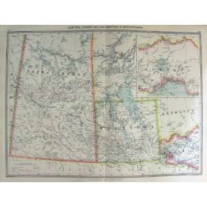 HARMSWORTH MAP 1906 CANADA MANITOBA SASKATCHEWAN 