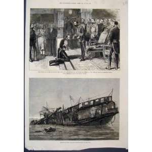  1876 Sketch Knighting Ceylon Governor Warspite Low Tide 