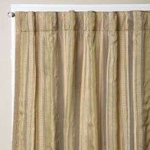 Silk Striped Taffeta Curtain Panel (India)  Overstock