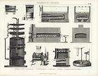 Spirit Production apparatus ovens c.1870 original antique print 