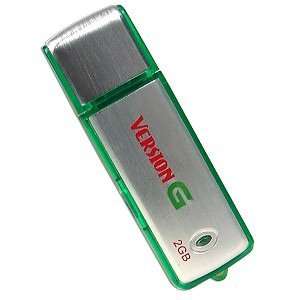  2GB USB 2.0 Portable Flash Drive (Silver/Green): Computers 