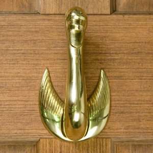  Swan Door Knocker   Polished & Lacquered Brass