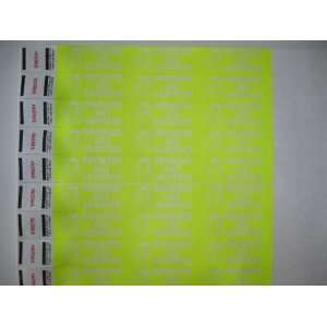 50 Neon Yellow Drinking Age Verified Consecutively Numbered Tyvek 