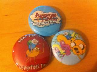   TIME set of 3 1 pins pinback buttons Finn and Jake #2 season  