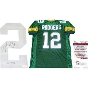  Signed Aaron Rodgers Uniform   with XLV MVP Inscription 
