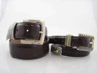 LOT 2 BRIGHTON Brown Leather Belts  