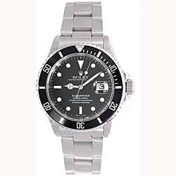 Pre owned Rolex Submariner Mens Black Dial Watch  Overstock
