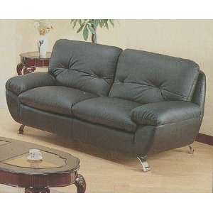   Style Black Leather and Chrome Legs Living Room Sofa/Couch Furniture