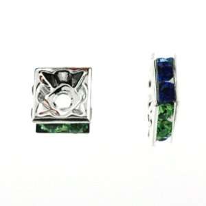 Silver Plated   Spacers   Square   8.5mm Height, 3.6mm Width   Sold by 