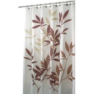  InterDesign Fabric Shower Curtain, Gray Leaves, 72 Inches 