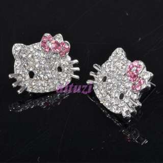 Cute Hello Kitty earring earbob pink bow ME8+gift box  