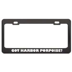 Got Harbor Porpoise? Animals Pets Black Metal License Plate Frame 