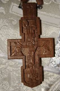PECTORAL CROSS HAND CARVED 100% NATURAL RED WOOD  