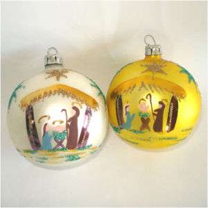 Poland Hand Painted Nativity Scene Christmas Ornaments  