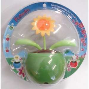   Sunflower Green Vase Solar Powered Bobble Head Plant: Everything Else