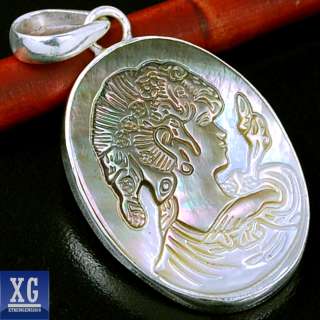 SP19706 RARE LADY CAMEO 925 STERLING SILVER PENDANT JEWELRY  