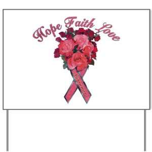  Yard Sign Cancer Pink Ribbon Survivor Hope Faith Love 