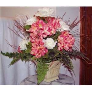   & White/Pink Roses Floral Design:  Kitchen & Dining
