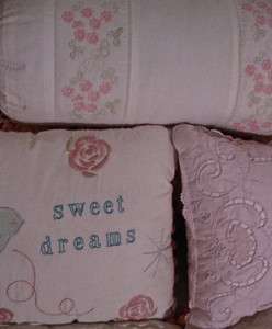 Simply Shabby Chic Accent Pillow Sweet Dreams Pink Cutwork or 