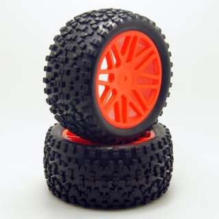 2x 1/10 Off road Rear Plastic Materials Wheel Rim & Rubber Tyre,Tires 