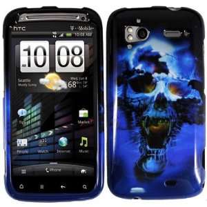  Tmobile HTC Sensation 4g Accessory   Blue Skull Designer 