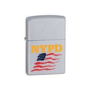  Zippo NYPD Flag  Satin Chrome: Sports & Outdoors