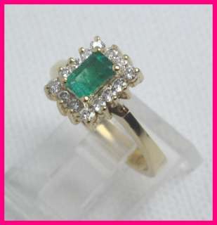 18kyg Emerald & Diamond Cocktail Ring Vs .92ct  
