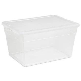 Sterilite 16598008 56 Quart Clear Storage Box See through with White 