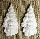   Bisque Christmas Ornament Santa on Tree Set Kimple Mold 2293 U Paint