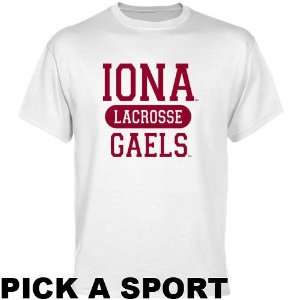  Iona College Gaels White Custom Sport T shirt  : Sports 