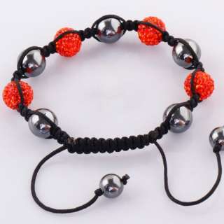 Type Vogue Orange Red Crystal Disco Magnetite Ball Adjustable Cord 