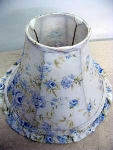 Simply Shabby Chic British Rose Lamp Shade 8 Tall Blue Rose Pattern 