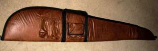 Large 54 Rifle Shot Gun Case Bag Cover, Brown Leather  