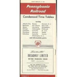   Railroad Condensed Time Tables April 24, 1960 PRR 