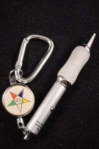 ORDER of EASTERN STAR Keychain Pen Light Retractable  